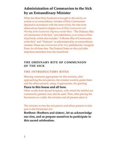 Administration of Communion to