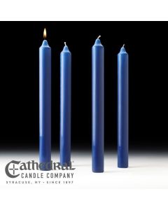 Advent Candles, 4 Sarum Blue, 1.5" x 16", Stearine
