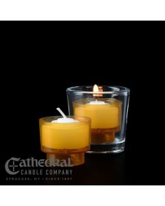 EZ Lites Amber Plastic 4 Hour Votive Candles