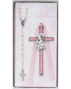 Baby Girl Cross and Rosary Set