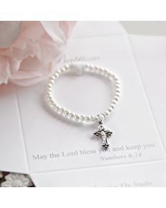 Baptism Pearl Bracelet Crucifi
