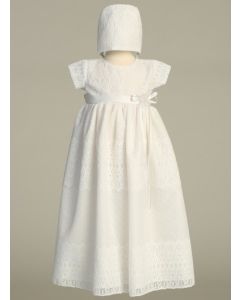 Baptismal Tulle Gown, 0-3 Months, Bonnet Included