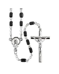 Black Wood Bead Rosary