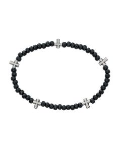 Black Wood Cross Bracelet
