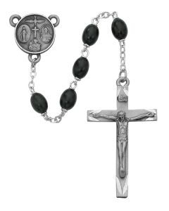 Black Wood Oval Rosary