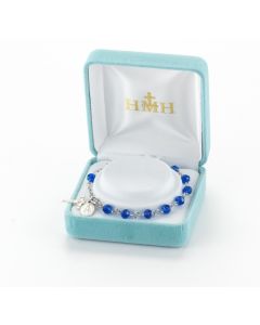 Blue Crystal Rosary Bracelet
