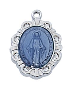 Blue Enamel Miraculous SS Meda