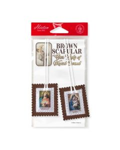 Brown Scapular White 21" cord