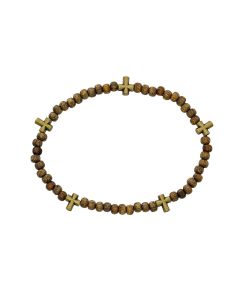 Brown Wood Cross Bracelet