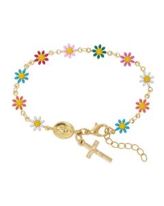 Color Flower Bracelet Gold-Plated