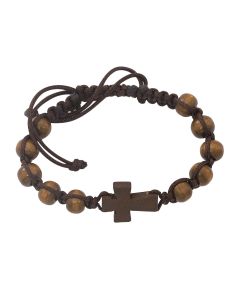 Cross Bracelet Dark Brown