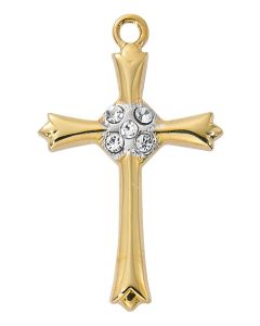 Cross Gold/Sterling stones