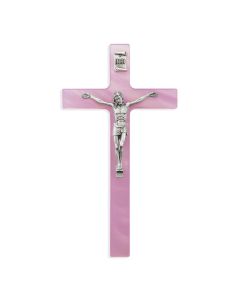 Crucifix 7" Pearlized Pink