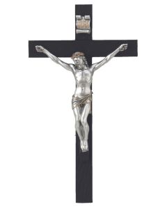 Crucifix Black with pewter