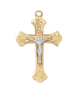 Crucifix Gold Plate Two Tone