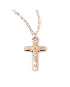 Crucifix Medal Gold Over SS