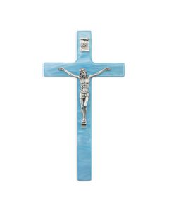 Crucifix Pearlized Blue 7"