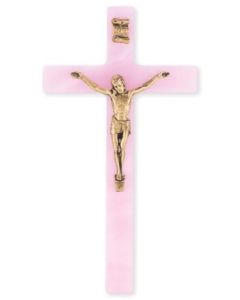 Crucifix Pearlized Pink 7"
