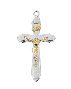 Crucifix SS Tutone 18" chain