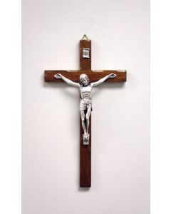 Crucifix Wood with Silver Corp