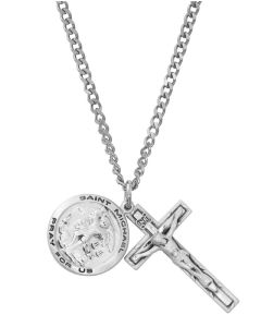 Crucifix/St Michael 24" Chain