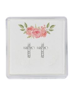 Crystal Cross Earrings