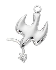 Dove SS Medal with CZ