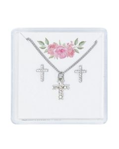 Earrings Crystal Cross