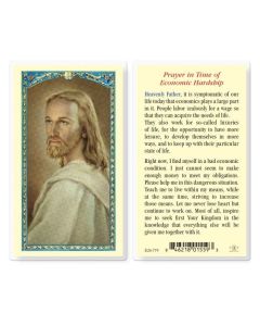 Economic Hardship Holy Card