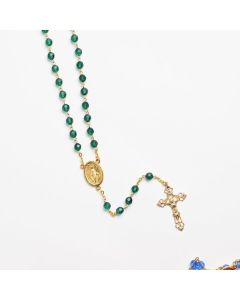 Emerald Crystal Rosary Gold