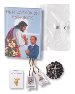First Communion Boy's Mass Book 5pc Gift Set