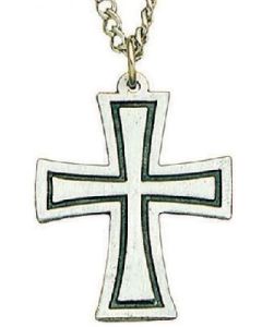 Flared Cross Silver Pewter