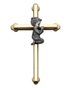 Gold Cross w/Pewter Boy