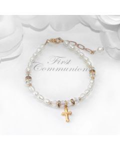Gold Finish Cross Bracelet