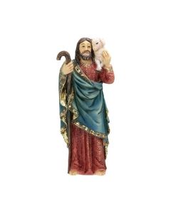 4" Cold Cast Resin Hand Painted Statue of Good Shepherd
