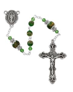 Green Marble Rosary with 6mm Beads