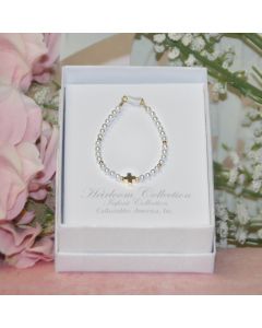 Infant Dainty Cross Pearl Brac