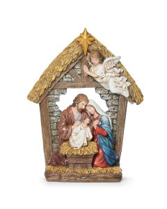 Joseph Holding Jesus in Manger
