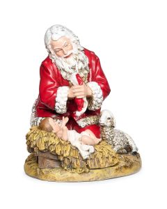 Kneeling Santa with Lamb