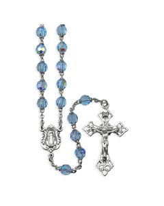 Light Sapphire Crystal Rosary