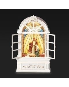 Lighted Church w/ Holy Family