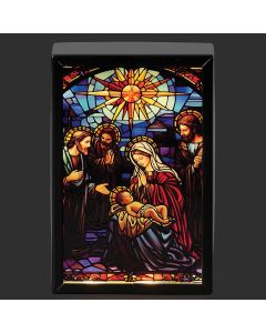 Lighted Stained Glass Nativity