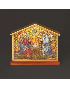 Lighted Stained Glass Nativity