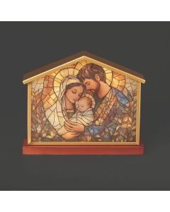 Lighted Stained Glass Nativity