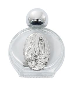 Lourdes Round Holy Water Bottl