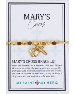 Marys Cross Bracelet Gold Tone