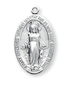 Miraculous Medal SS 1 1/8" Oval