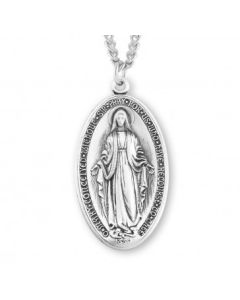 Miraculous Medal SS 24" Chain