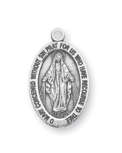 Miraculous Medal SS 7/8" Oval