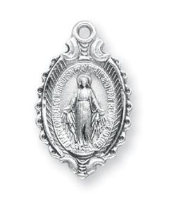 Miraculous Medal SS 7/8" Oval